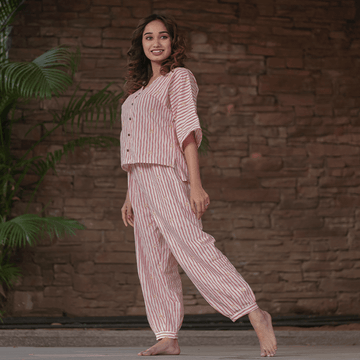 Cherry Trees Co-Ord Set [ Top and Lantern Pants ]